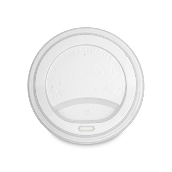 Tapa viajera blanca para vaso 12, 16, y 20 oz c/1,000 PLA